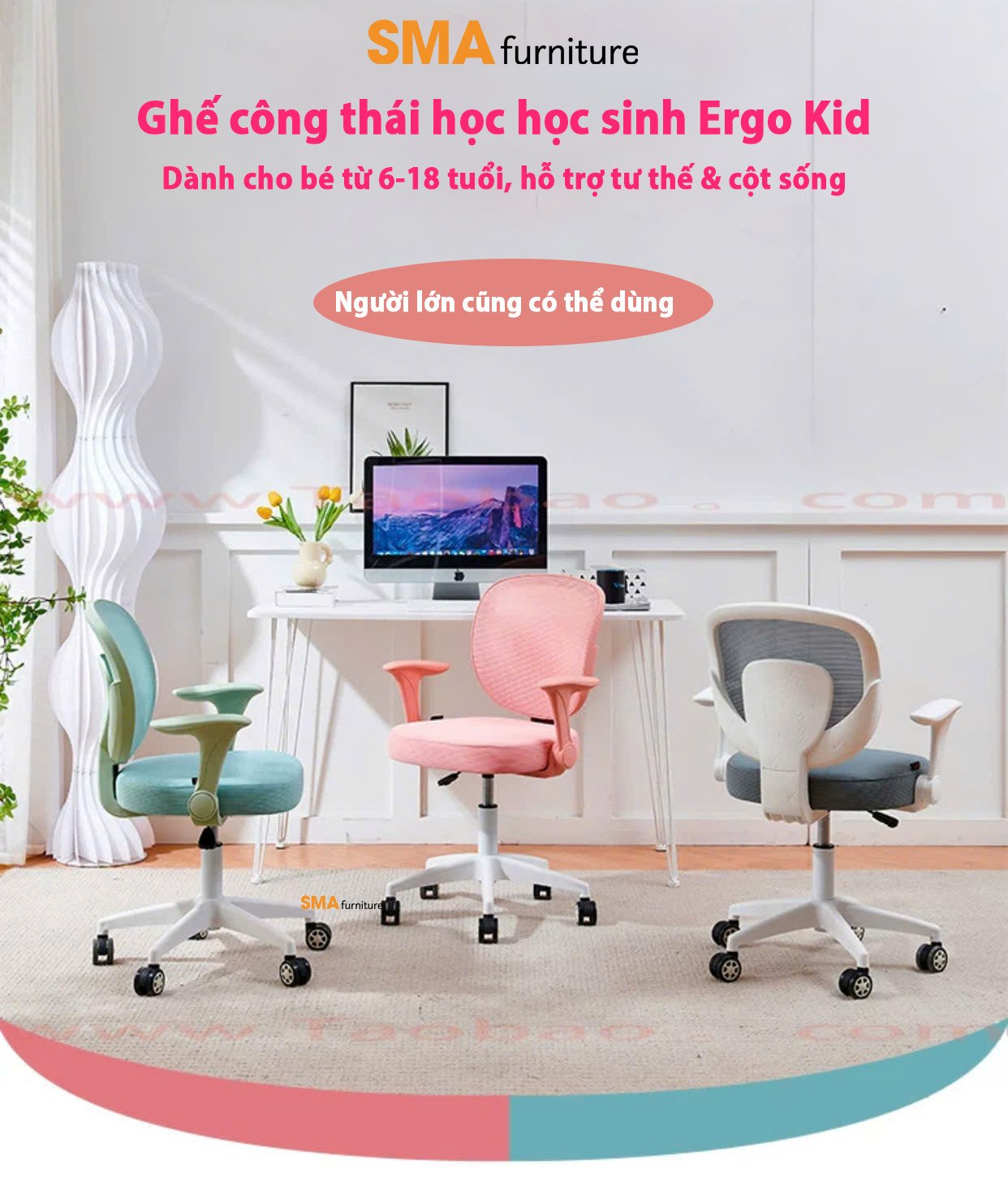 Học sinh ngồi thoải mái trên ghế công thái học gấp gọn Ergo Kid
