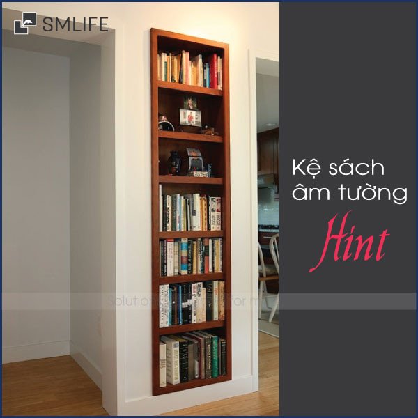Kệ sách âm tường Hint hiện đại, tối ưu không gian làm việc