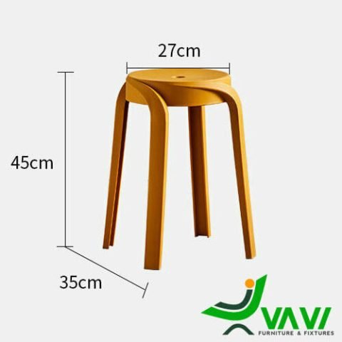 Kích thước tiêu chuẩn của mẫu ghế nhựa tròn cao