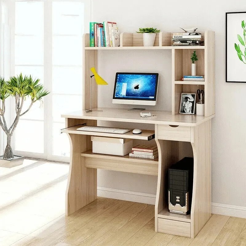 Kiểu bàn học sinh cấp 3 rộng rãi, tích hợp nơi để laptop và sách vở