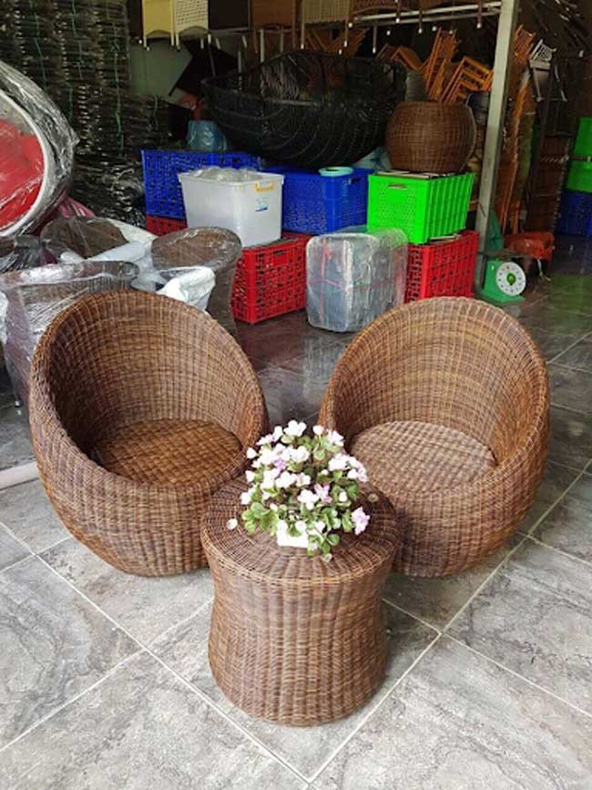 Mẫu bàn ghế giả mây thanh lý tại Mây Nhựa Thanh Tùng 2