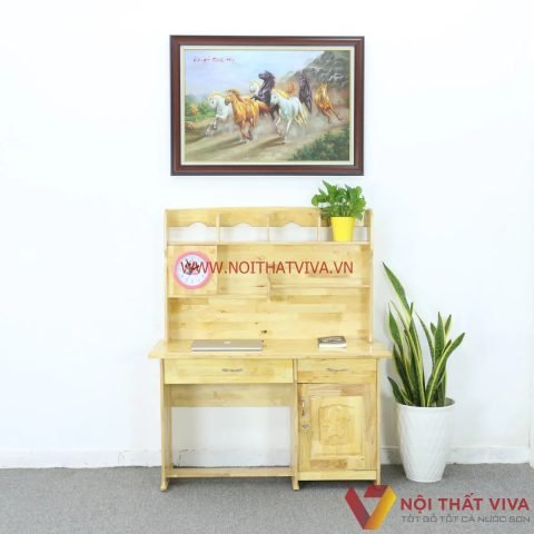 Mẫu bàn học sinh bằng gỗ tự nhiên đơn giản với thiết kế chắc chắn