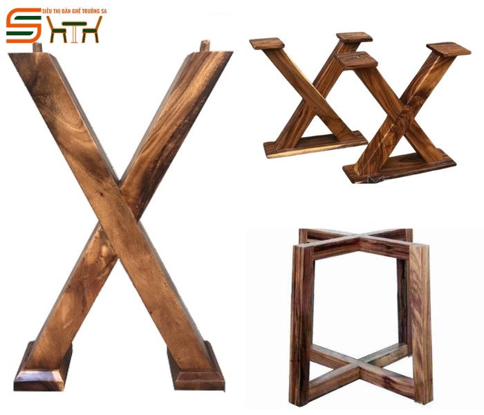 Mẫu chân bàn gỗ me tây với đường vân tự nhiên độc đáo
