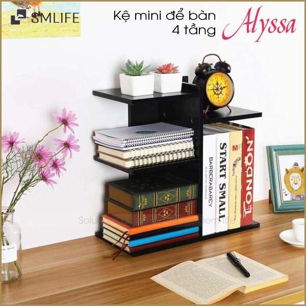 Mẫu kệ nhỏ để bàn làm việc 4 tầng Alyssa giúp trang trí không gian