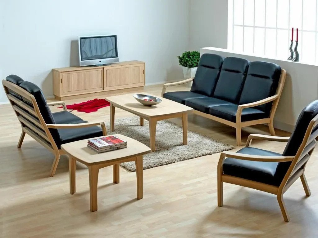 Mẫu sofa gỗ công nghiệp dáng chữ L tuyệt đẹp