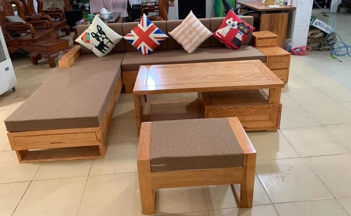 Mẫu sofa gỗ công nghiệp đơn giản giá 3 triệu