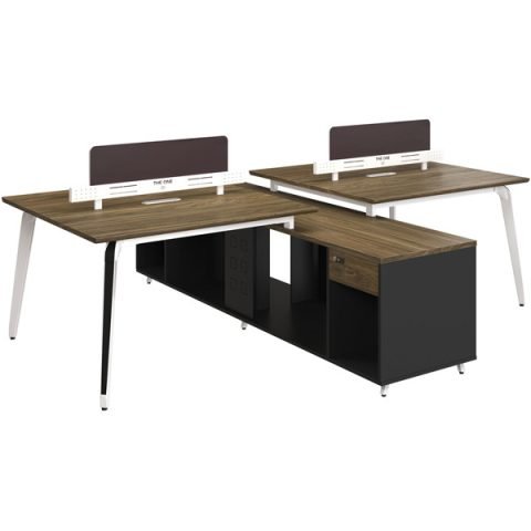 Modul bàn làm việc hiện đại kết hợp với hình nền máy tính cá tính