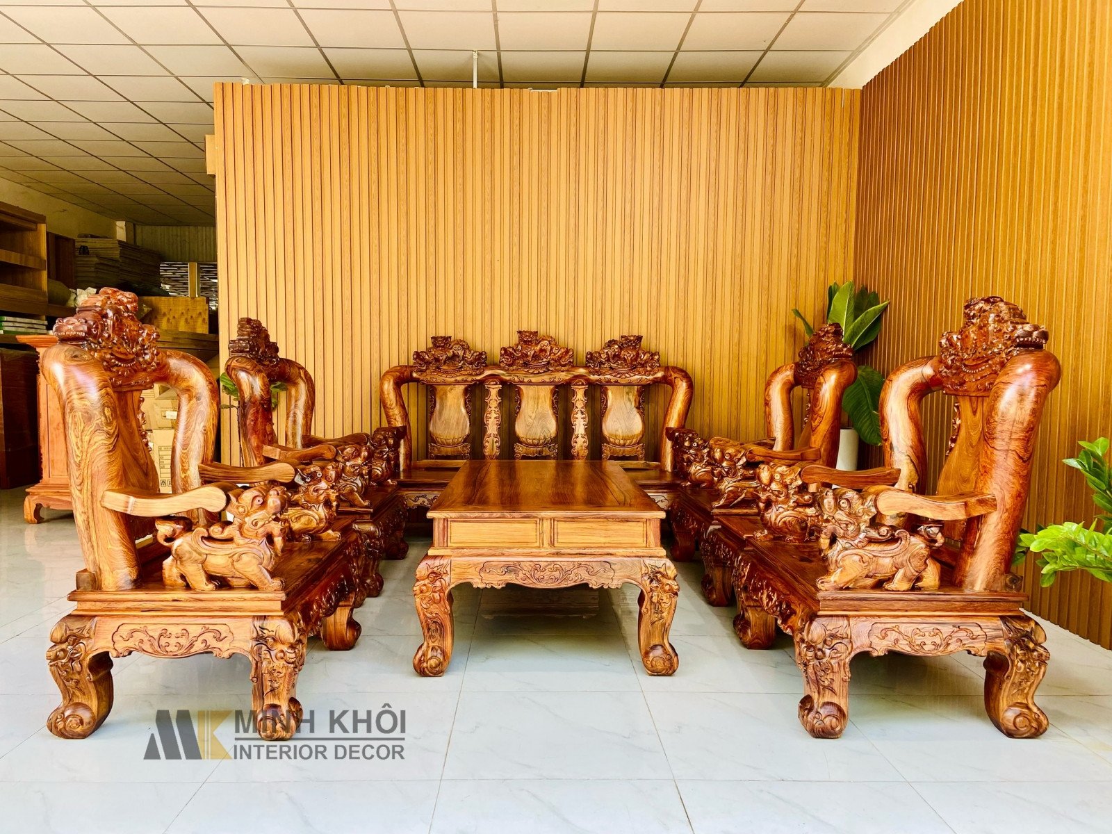 Salon Gỗ Cẩm Lai 10 Món Tay 14 Chạm Nghê