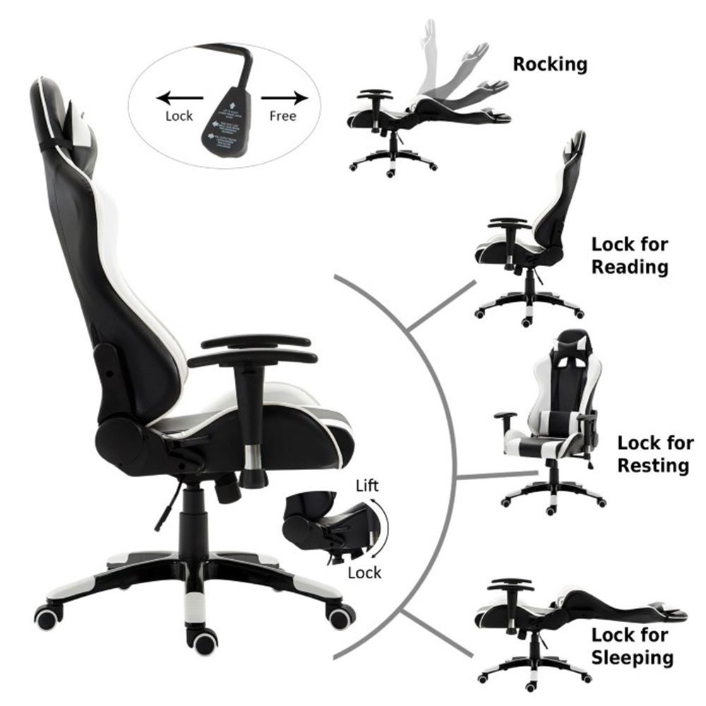 Thiết kế tổng thể của một chiếc ghế ngồi chơi game cao cấp với các đường nét thể thao
