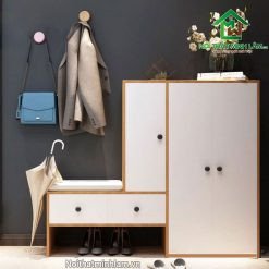 Tủ ghế ngồi tiện lợi với thiết kế chữ L, tối ưu hóa không gian góc nhà