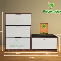 Tủ kiêm ghế ngồi đa năng với nhiều ngăn lưu trữ và đệm ngồi êm ái