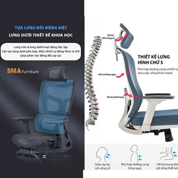 Xác định kiểu dáng lưng ghế tựa chống mỏi lưng khi lựa chọn