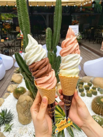 Đa dạng các loại kem gelato được trưng bày
