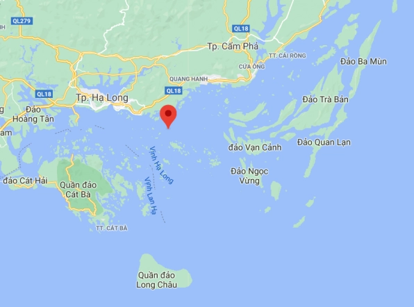 Bản đồ thể hiện vị trí Vịnh Hạ Long trên bản đồ Việt Nam