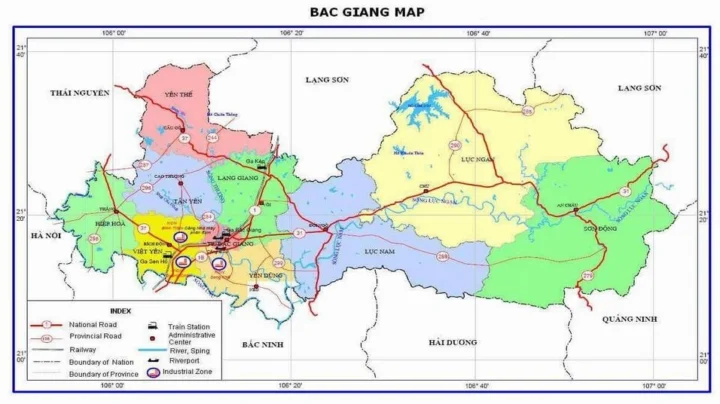 Bản đồ tỉnh Bắc Giang