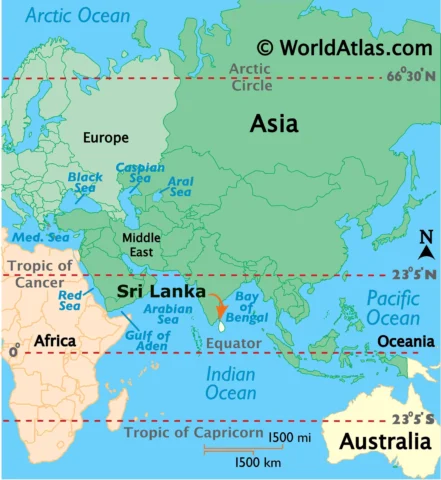 Sri Lanka Ở Đâu? Khám Phá Đảo Quốc Thiên Đường Giữa Ấn Độ Dương Bản đồ vị trí Sri Lanka