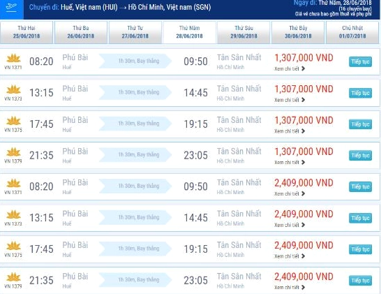 Vé máy bay Huế - Sài Gòn 2026: Giá tốt, đặt ngay! Biểu đồ giá vé máy bay Huế đi Sài Gòn