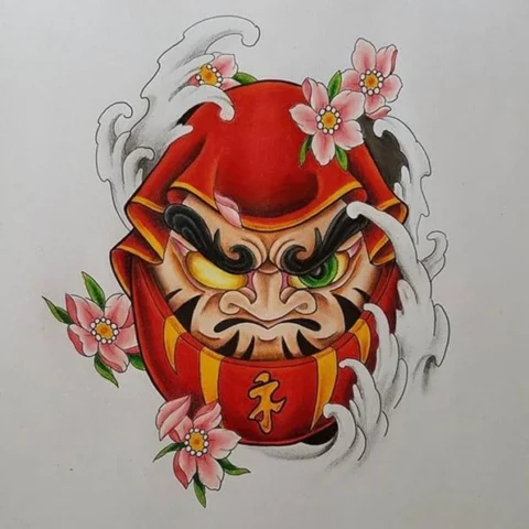 Búp bê Daruma với đôi mắt đã được vẽ 1 con ngươi