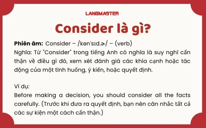 Considered là gì? Cấu trúc và cách dùng chi tiết 2026 Các giới từ đi cùng consider