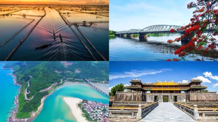 Cảnh sông Hương thơ mộng với thuyền rồng