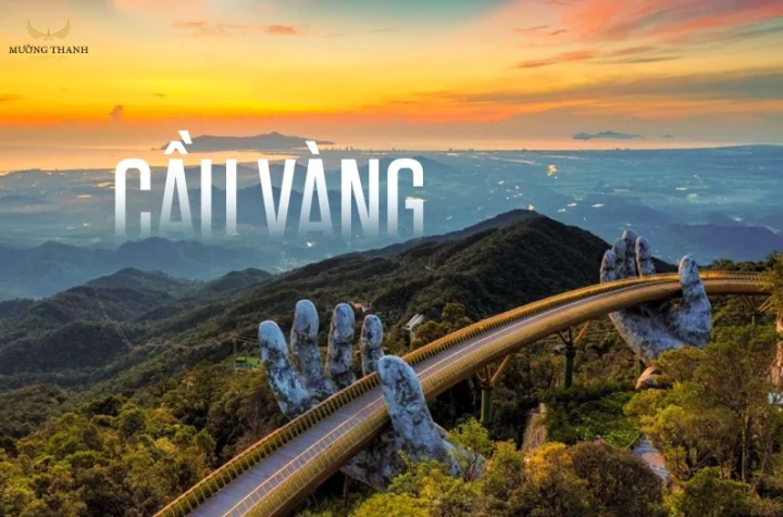 Cầu Vàng Đà Nẵng nổi bật trên đỉnh Bà Nà Hills