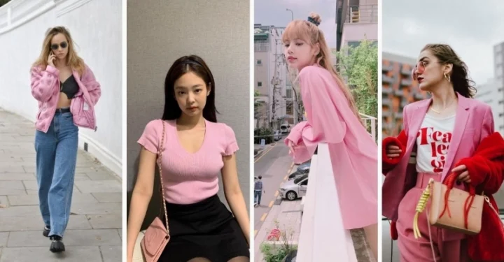Cô gái phối đồ màu hồng với các gam màu khác