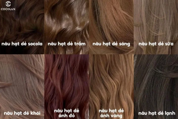 Cô gái với mái tóc màu nâu hạt dẻ tự nhiên và quyến rũ