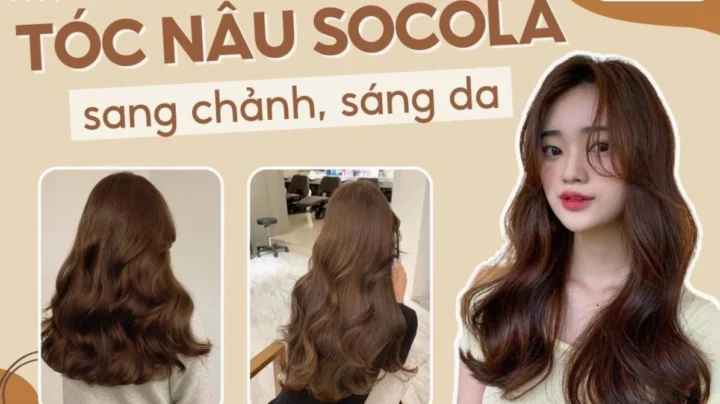 Cô gái với mái tóc màu nâu socola quyến rũ
