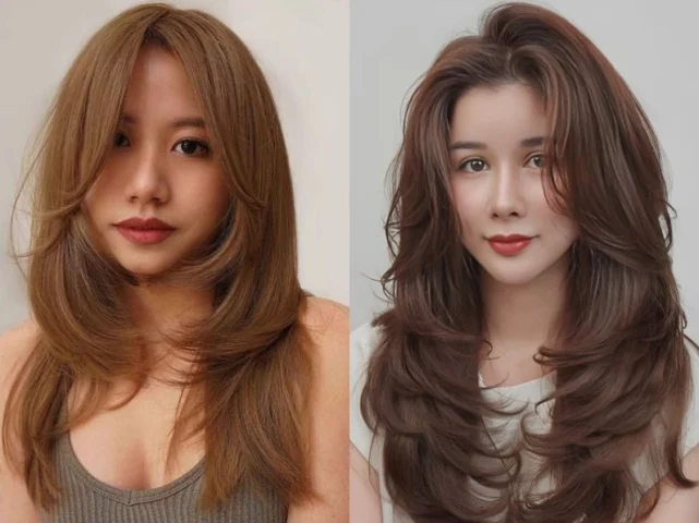 Cô gái với mái tóc uốn cụp ngang vai