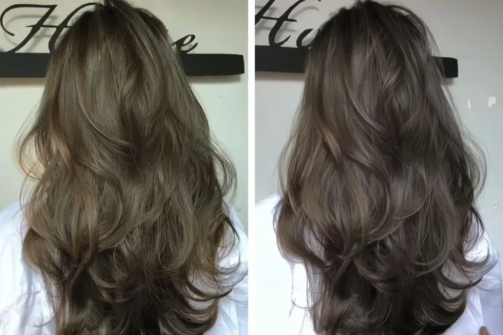 Cô gái với mái tóc uốn gợn sóng nhẹ bồng bềnh
