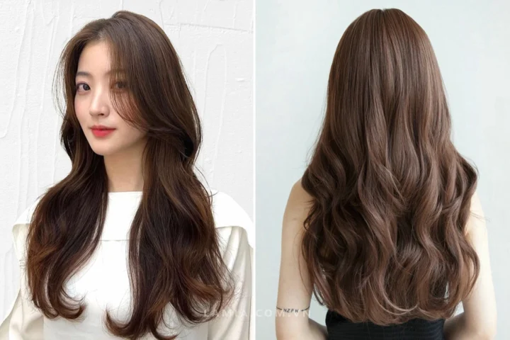 Cô gái với mái tóc xoăn sóng lơi dài bồng bềnh