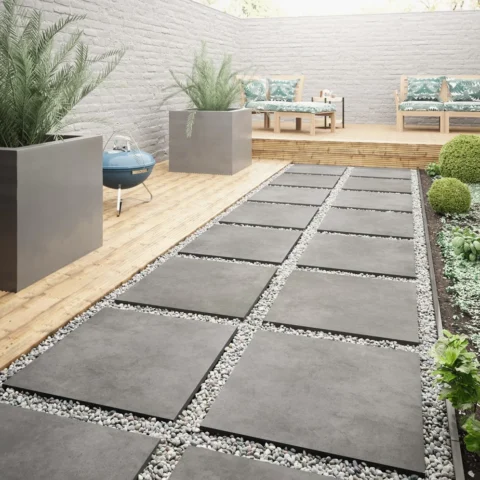 Gạch lát sân vườn kích thước 60x60 giả đá
