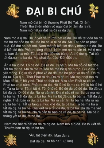 Hình ảnh minh họa việc trì tụng Chú Đại Bi