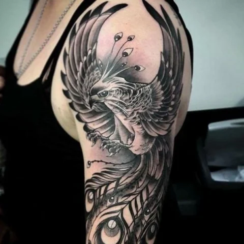 Hình xăm bắp tay phượng hoàng