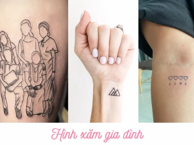 Hình xăm biểu tượng gia đình trên cánh tay