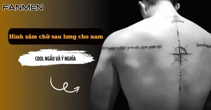 Hình xăm chữ Calligraphy sau lưng cho nam giới