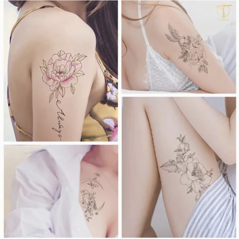 Hình xăm hoa hồng ở bắp tay nữ