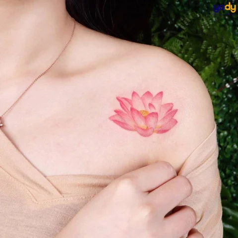 Hình xăm hoa sen phong cách Nhật Bản