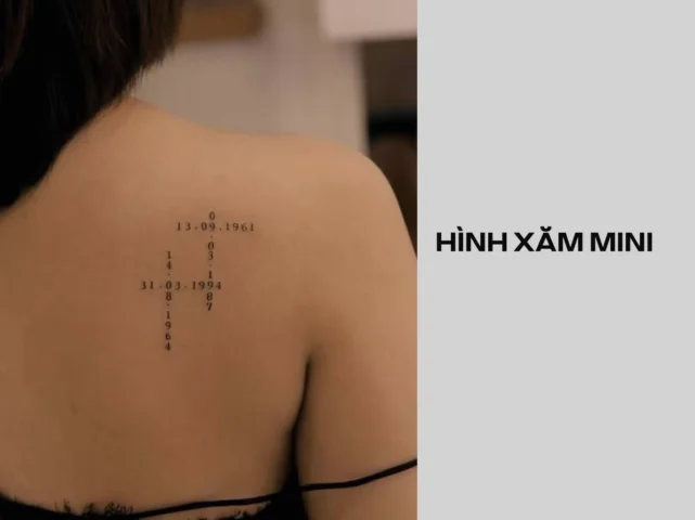 Hình xăm ngày sinh dạng số Ả Rập với font chữ độc đáo