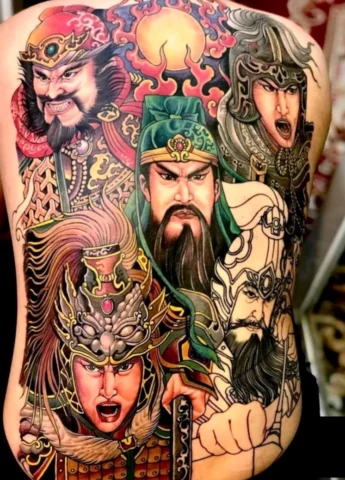 Ngũ Hổ Tướng Xăm: Biểu Tượng Sức Mạnh và Nghệ Thuật Tattoo Hình xăm Ngũ Hổ Tướng oai phong