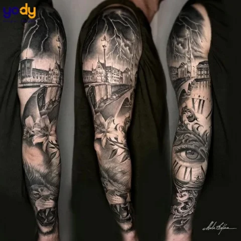 Hình Xăm Tây Âu: Khám Phá Nghệ Thuật Tattoo Độc Đáo Hình xăm phong cách Tây Âu với các họa tiết cổ điển