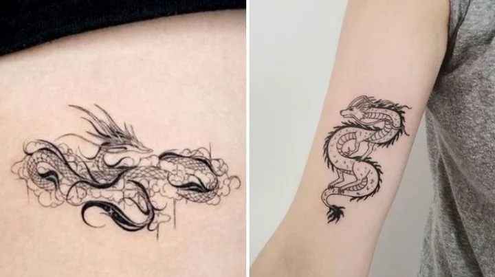 Hình xăm rồng cute nhỏ nhắn trên cổ tay