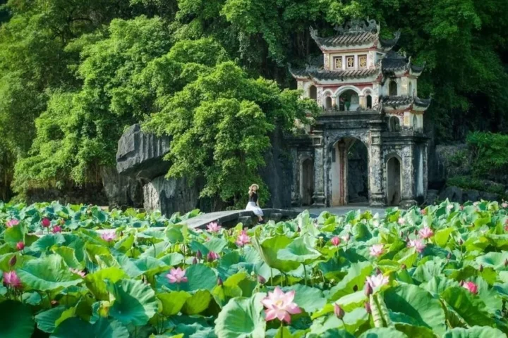 Khám Phá Chùa Bích Động Ninh Bình: Điểm Hẹn Tâm Linh 2026 Kiến trúc chùa Bích Động nhìn từ xa