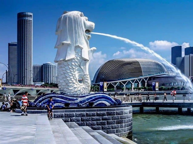 Marina Bay Sands và SkyPark nhìn từ trên cao