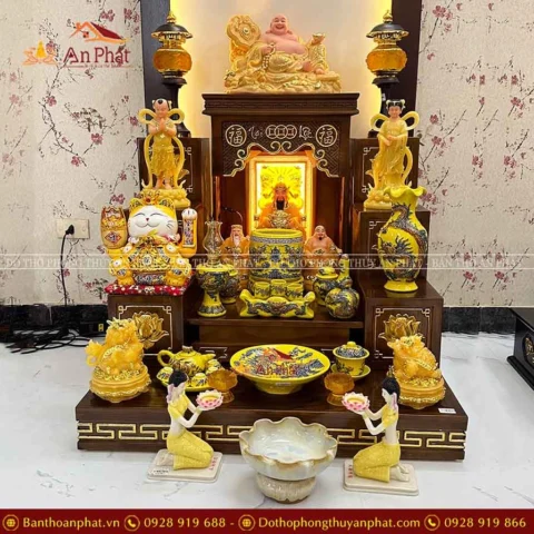 Mẫu bàn thờ Ông Địa Thần Tài hiện đại