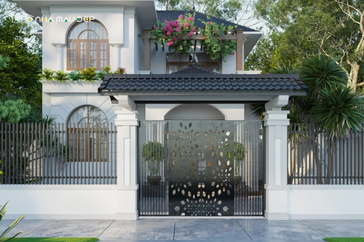 Cổng Nhà: Hướng Dẫn Chi Tiết Chọn Lựa & Lắp Đặt 2026 Mẫu cổng nhôm đúc cao cấp, họa tiết rồng phượng tinh xảo