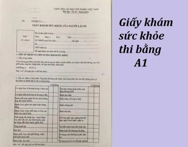Khám sức khỏe thi bằng lái xe A1 bao nhiêu tiền 2026? Mẫu giấy khám sức khỏe lái xe A1