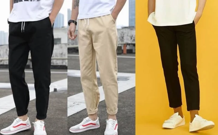 Nam giới mặc quần vải baggy nam phối áo sơ mi