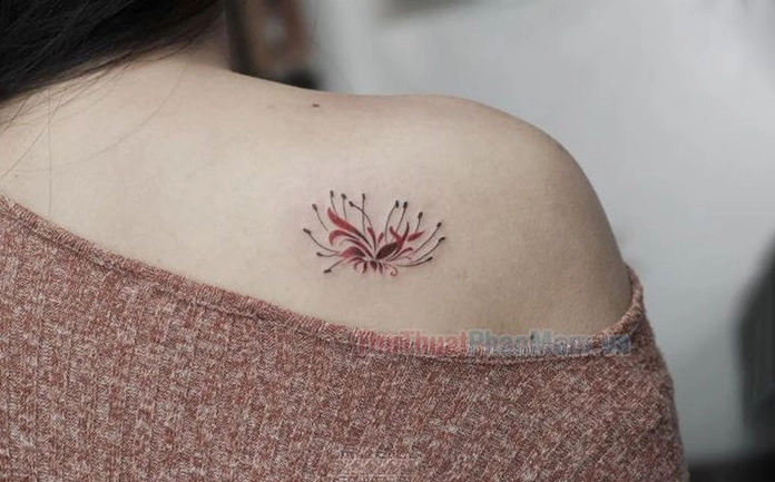 Nghệ sĩ xăm hình đang thực hiện hình xăm trên vai