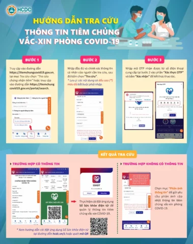 Nhân viên y tế hỗ trợ tra cứu thông tin tiêm chủng